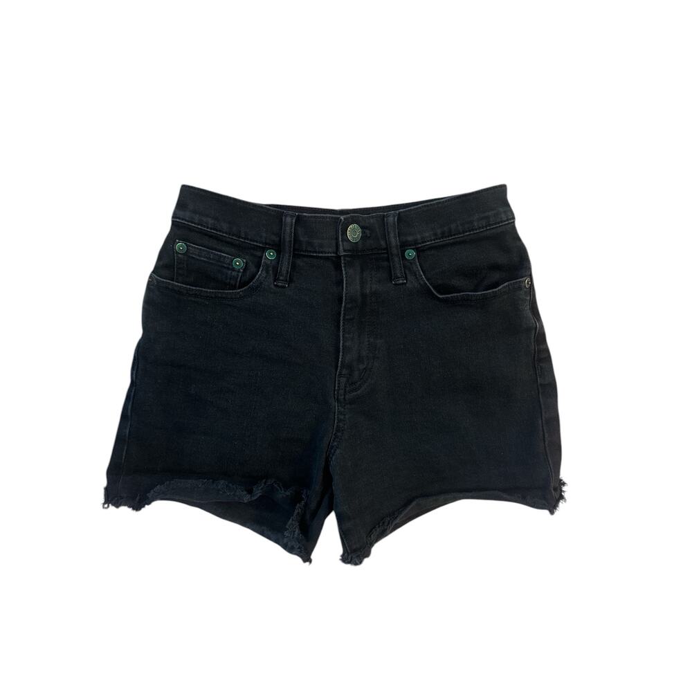 Women 25 Madewell C1732 High Rise Denim Shorts Jean Washed Black Cut-Off